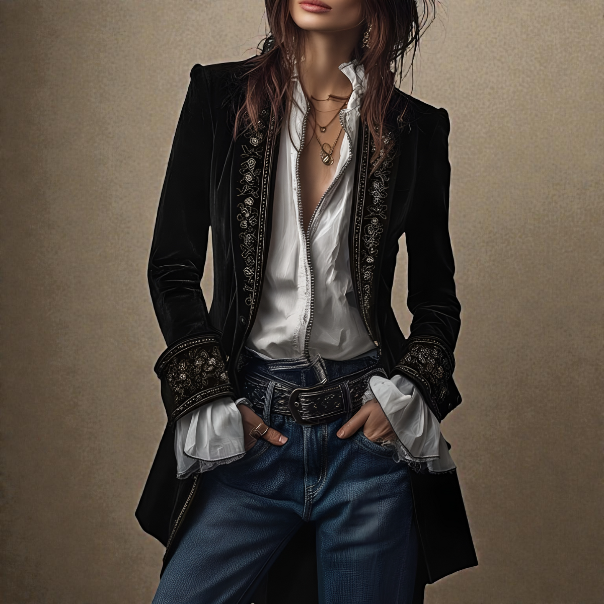 Tatiana | Elegante Casaco de Veludo