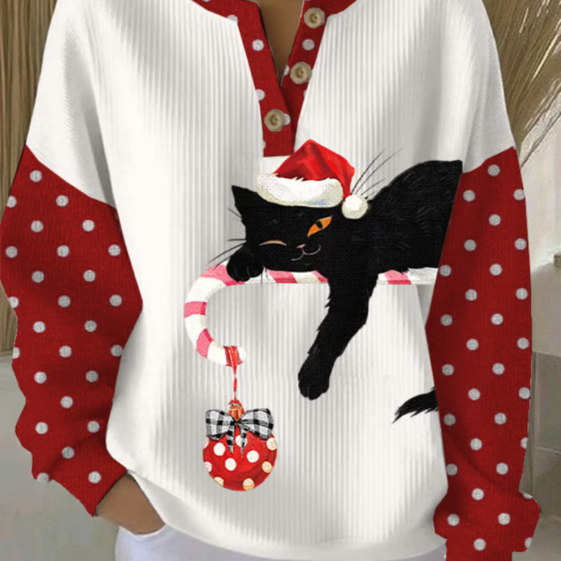 Alicia - Sweater de Natal com gato