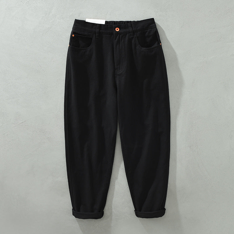 Calças com Cintura Ajustável em Tecido Natural e Ajuste Confortável