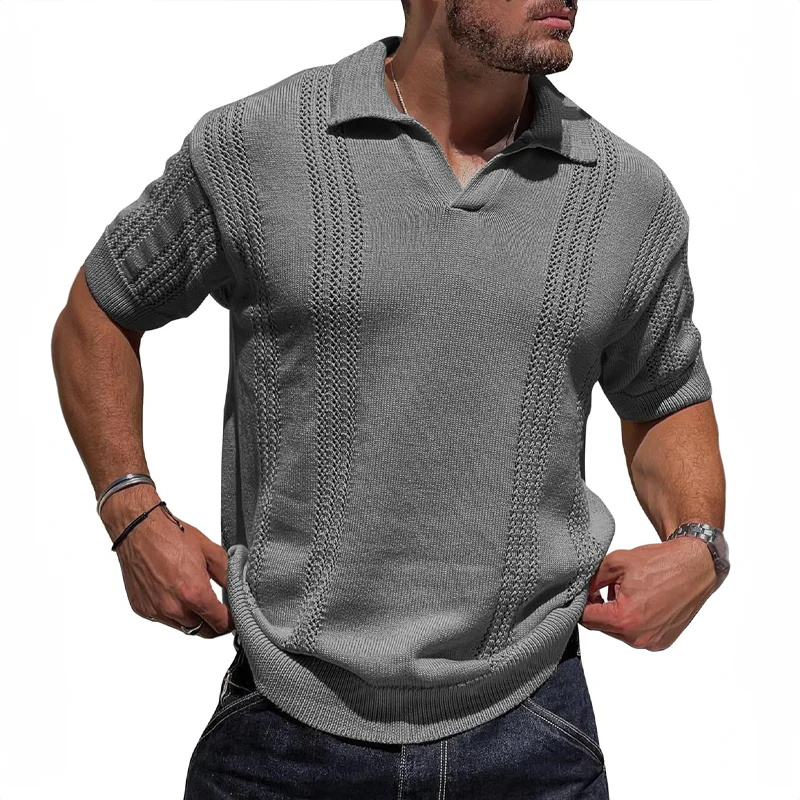 Polo Shirt - Breathable Fabric Blend with Folded Collar and Airflow Design