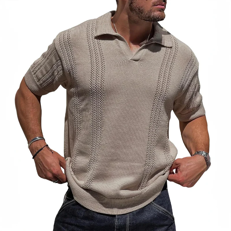 Polo Shirt - Breathable Fabric Blend with Folded Collar and Airflow Design
