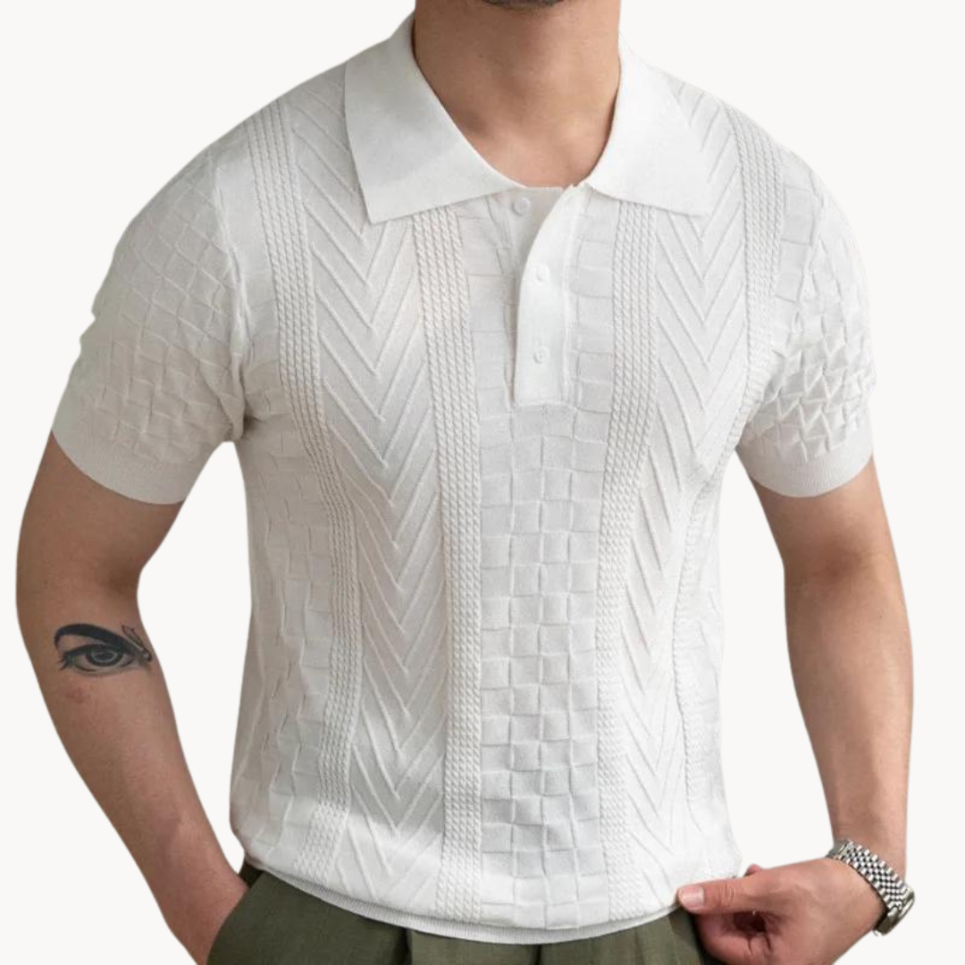 Polo – Slim Fit Textured Jacquard Blend