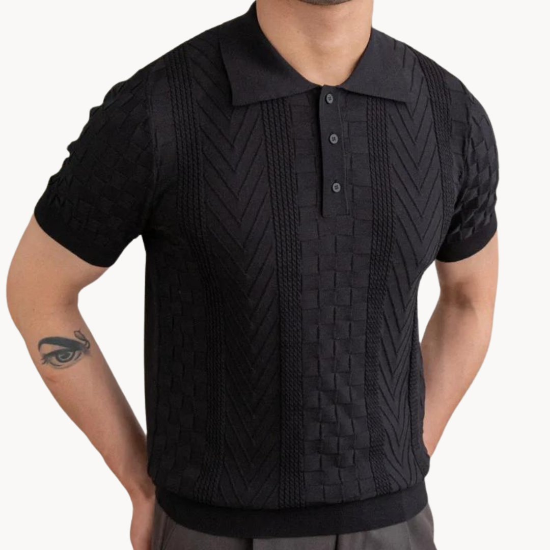 Polo – Slim Fit Textured Jacquard Blend