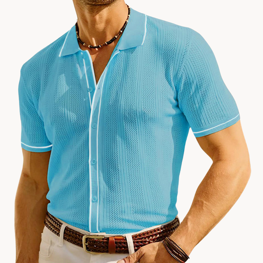 Polo Shirt - Short Sleeve with Buttons and Breathable Fit