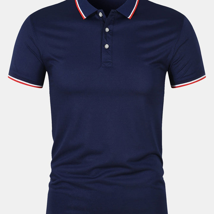 Camisa Polo Slim Fit com Botão e Tecido Respirável