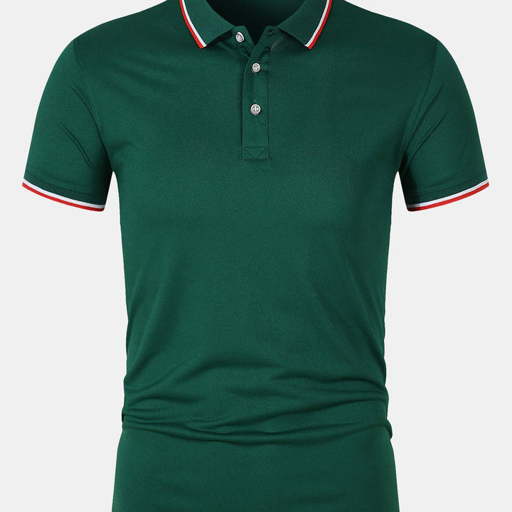 Camisa Polo Slim Fit com Botão e Tecido Respirável