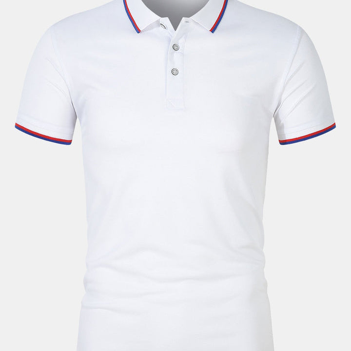 Camisa Polo Slim Fit com Botão e Tecido Respirável