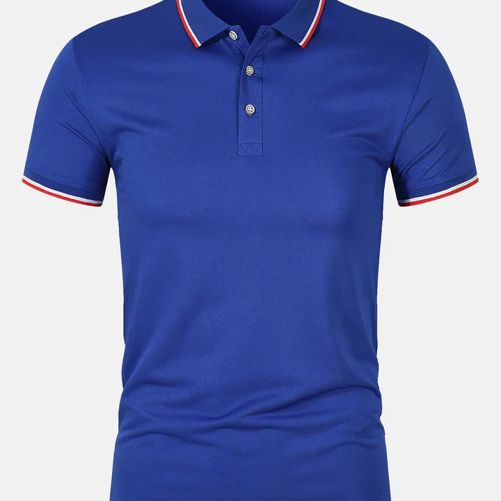Camisa Polo Slim Fit com Botão e Tecido Respirável