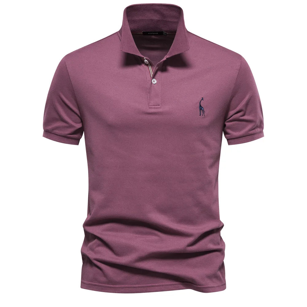 Camisa Polo Slim Fit em Mistura de Poliéster