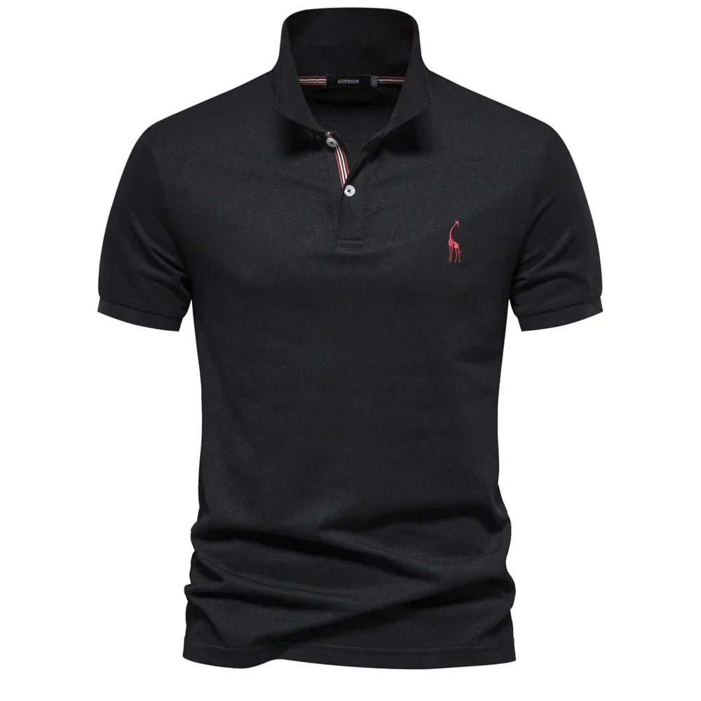 Camisa Polo Slim Fit em Mistura de Poliéster