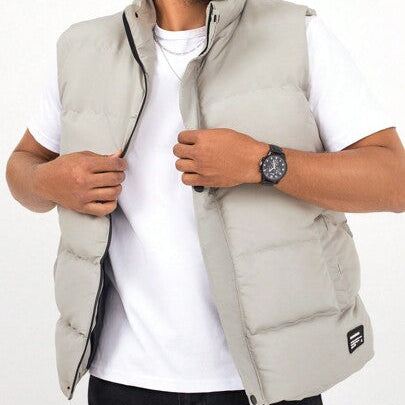 Colete Almofadado com Zíper Frontal e Aquecimento Respirável para o Tronco