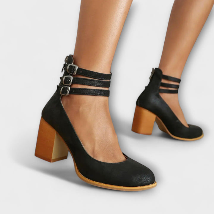 Alira – Sapatos de salto com design de tiras no tornozelo