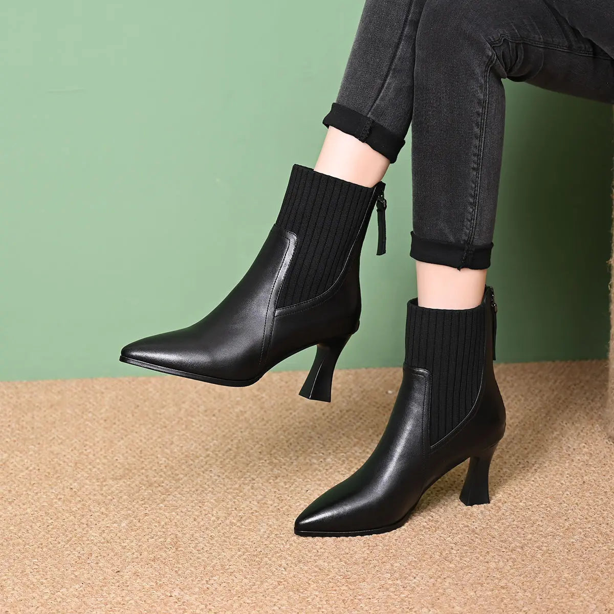 Clara - Botas com plataforma em Couro