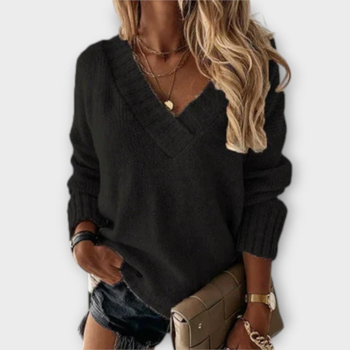Jane - Pullover V-Schnitt Confortável
