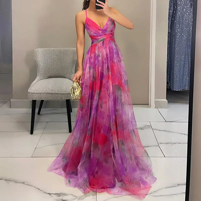 Giselle | Encantador Maxi-vestido com Estampa Floral