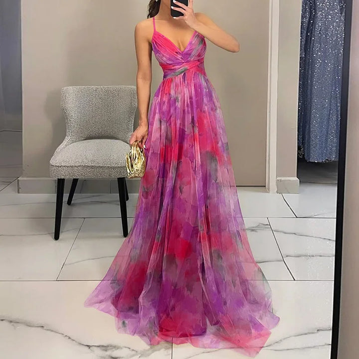 Giselle | Encantador Maxi-vestido com Estampa Floral