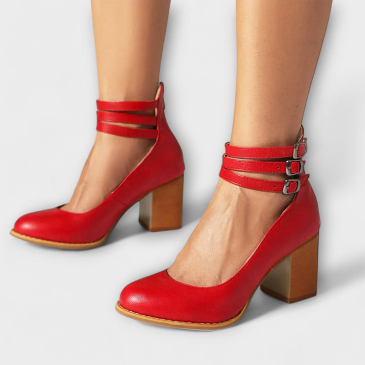 Alira – Sapatos de salto com design de tiras no tornozelo