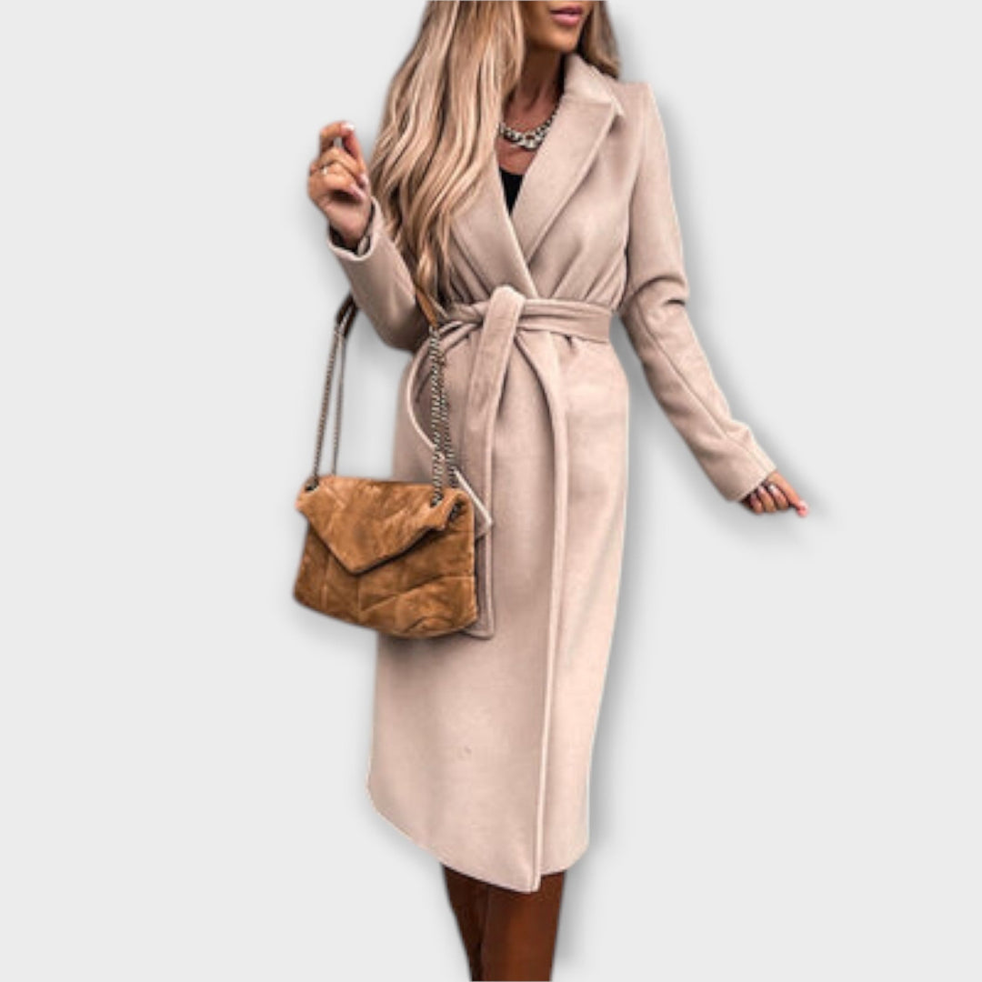 Eliza - Casaco Longo Elegante com Cinto
