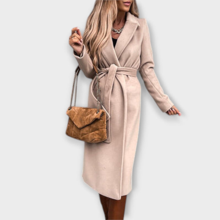Eliza - Casaco Longo Elegante com Cinto