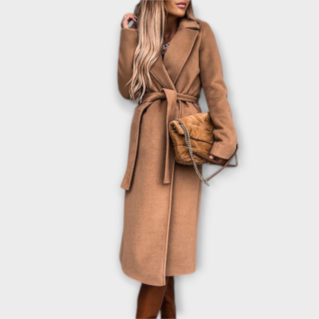 Eliza - Casaco Longo Elegante com Cinto