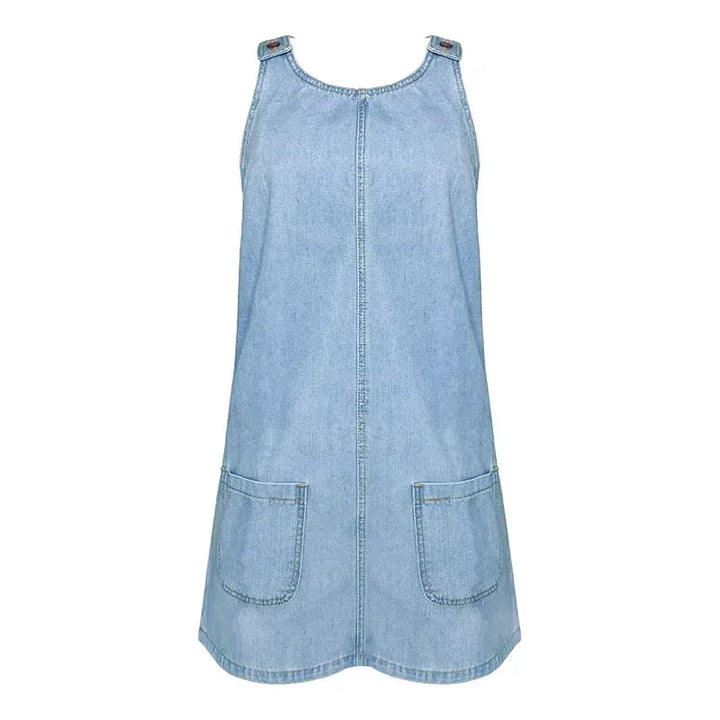 Brisa Azul- Vestido de Verão em Denim Prático e Leve