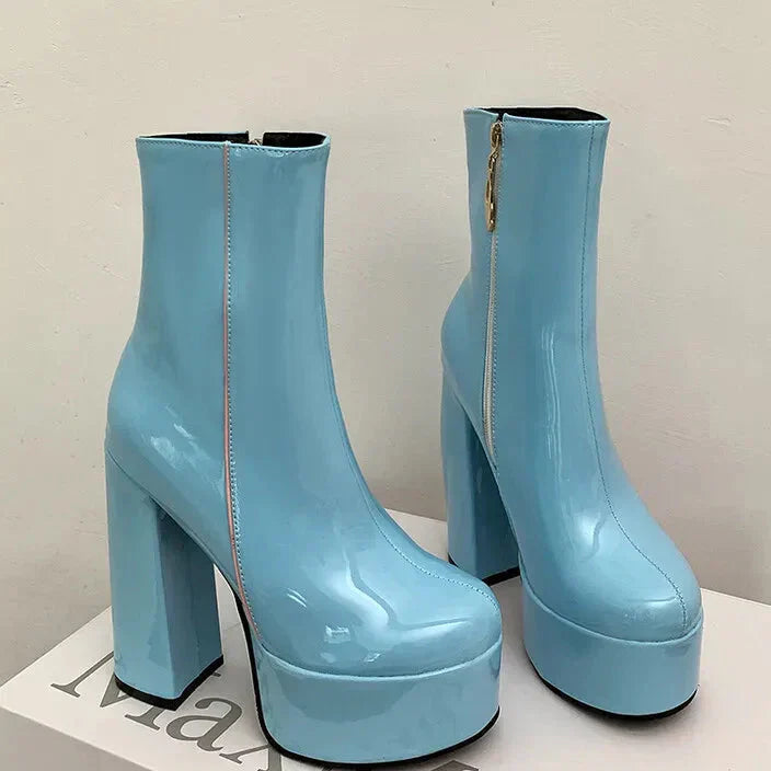 Carina - Botas com plataforma super alta com charme e confiança