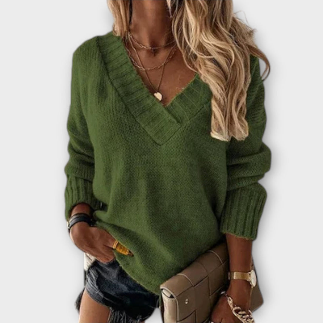 Jane - Pullover V-Schnitt Confortável