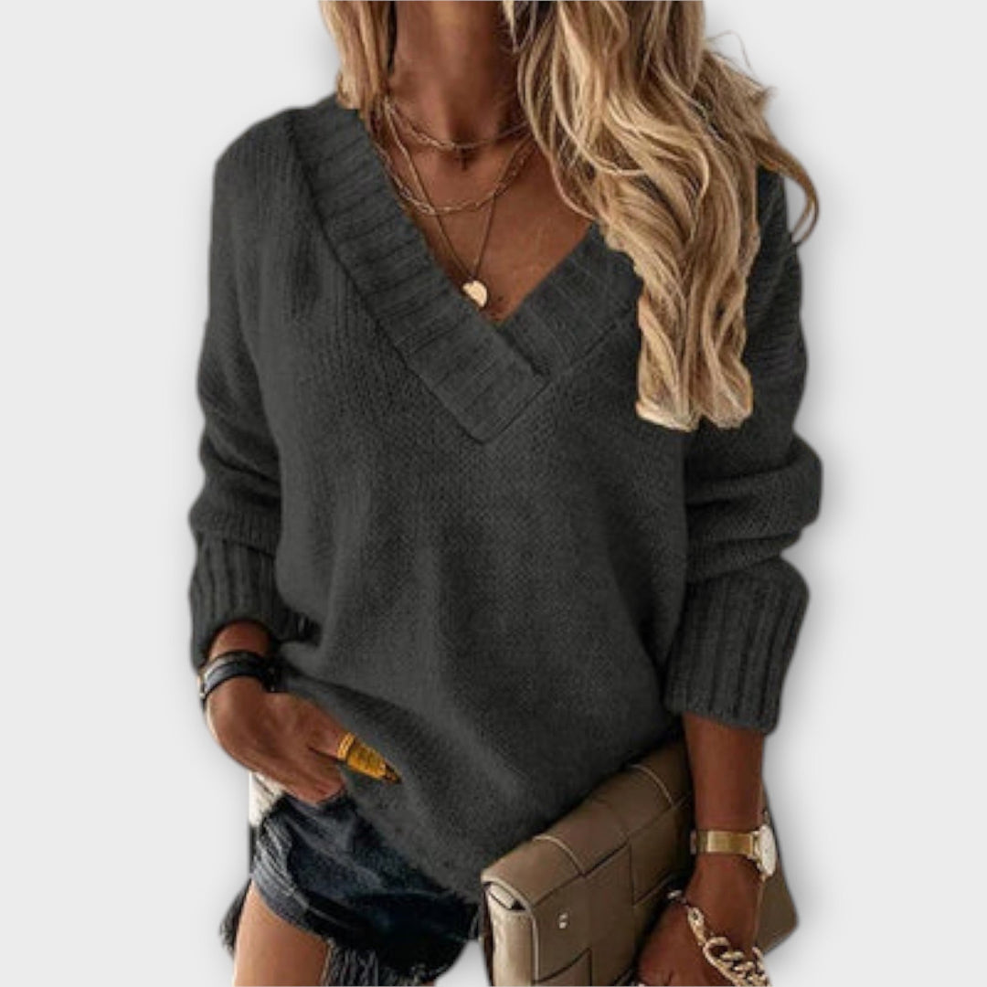 Jane - Pullover V-Schnitt Confortável