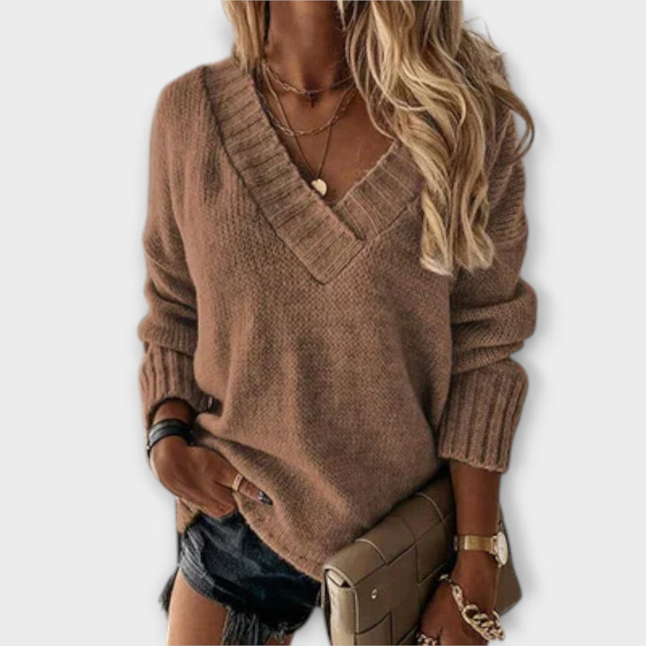 Jane - Pullover V-Schnitt Confortável