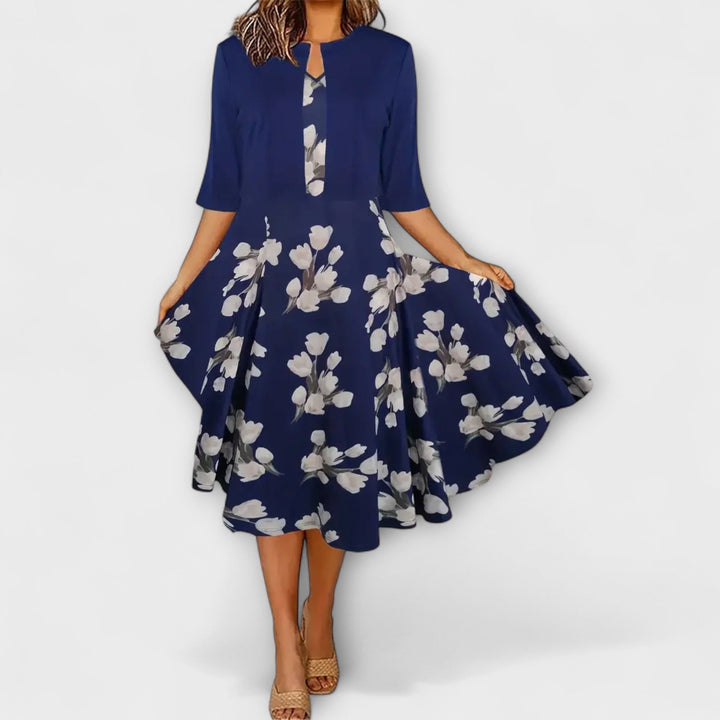 Elegantes Vestido Midi de Verão para Senhoras com Blazer