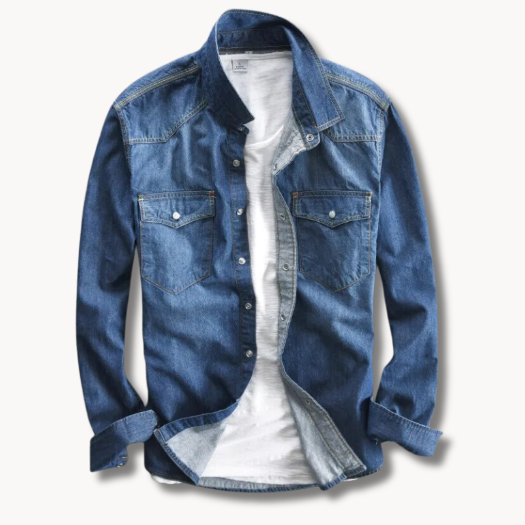 Camisa de Mistura Escovada com Botões Frontais e Ajuste Confortável e Respirável