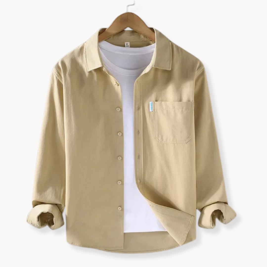 Camisa de Botões Frontais com Corte Longo e Ajuste Flexível e Respirável