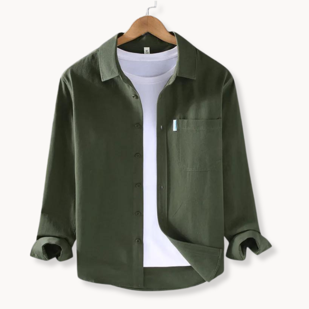 Camisa de Botões Frontais com Corte Longo e Ajuste Flexível e Respirável