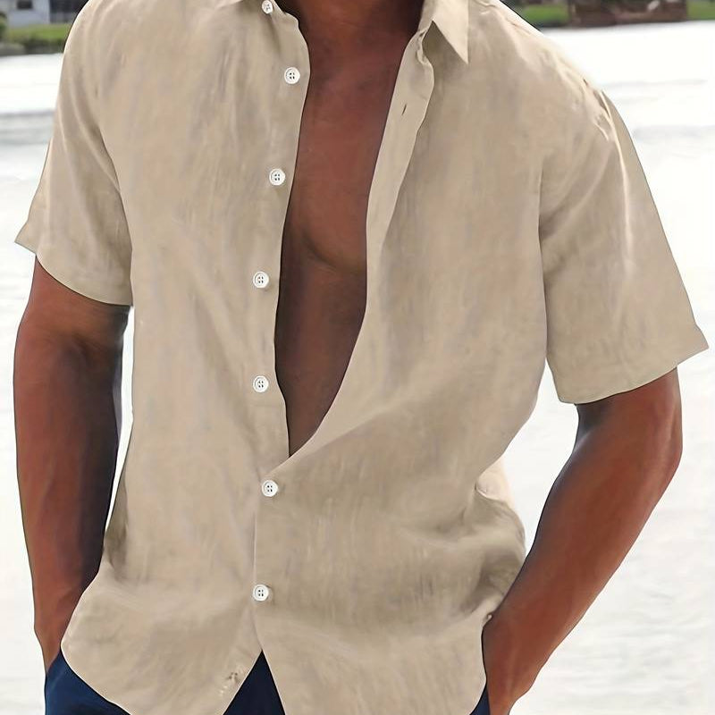Camisa de Manga Curta em Tecido Leve com Conforto e Flexibilidade