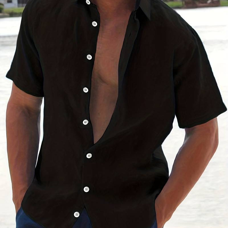 Camisa de Manga Curta em Tecido Leve com Conforto e Flexibilidade