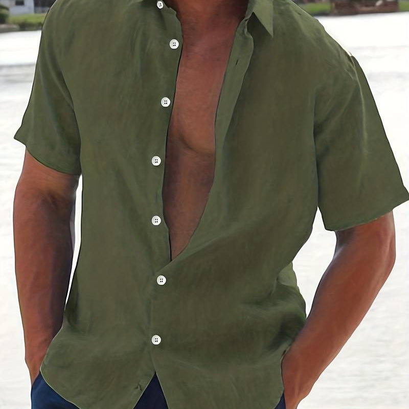 Camisa de Manga Curta em Tecido Leve com Conforto e Flexibilidade