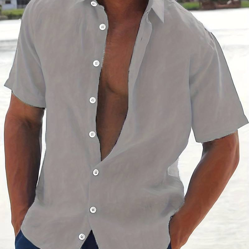 Camisa de Manga Curta em Tecido Leve com Conforto e Flexibilidade