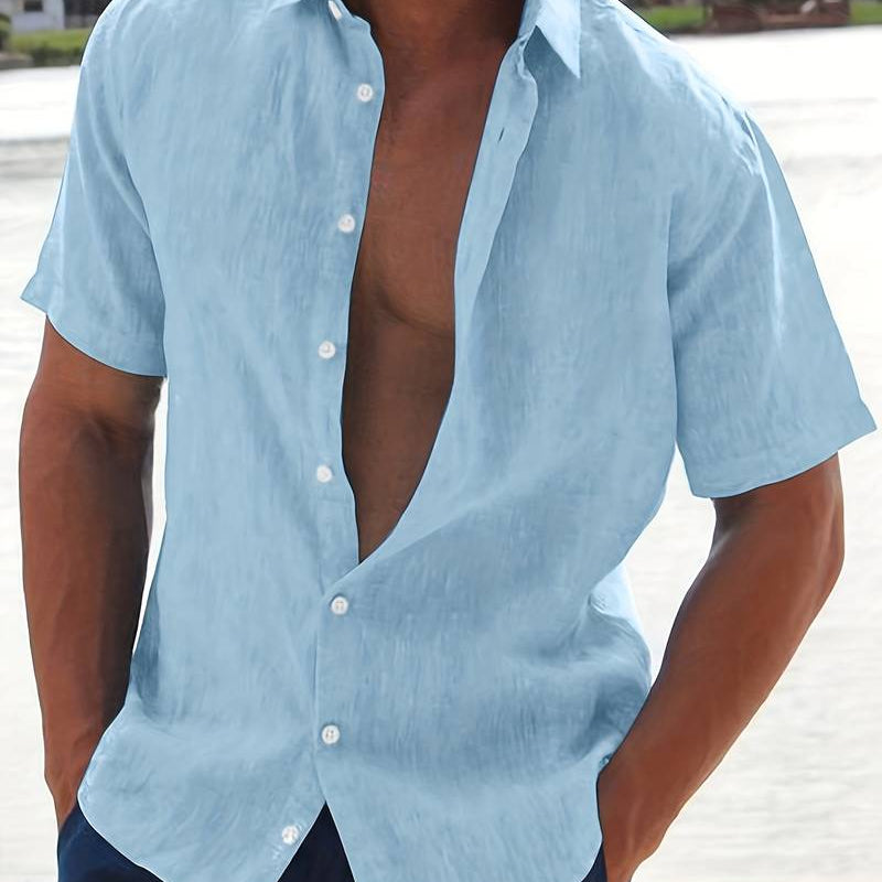 Camisa de Manga Curta em Tecido Leve com Conforto e Flexibilidade