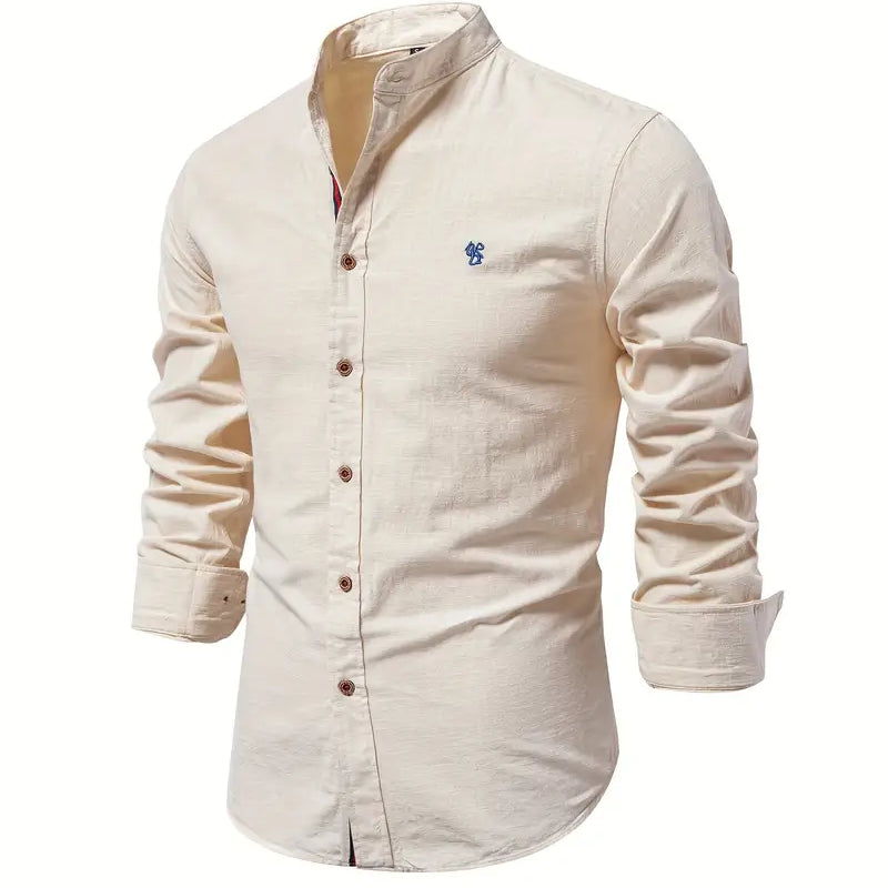 Camisa com Gola Elegante e Design Frontal Limpo para Conforto em Movimento