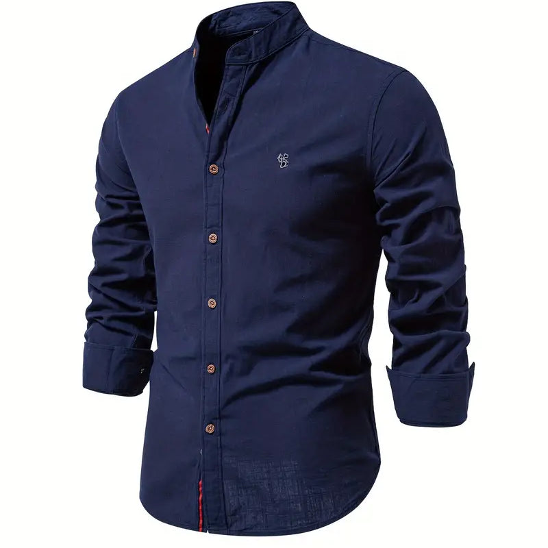 Camisa com Gola Elegante e Design Frontal Limpo para Conforto em Movimento