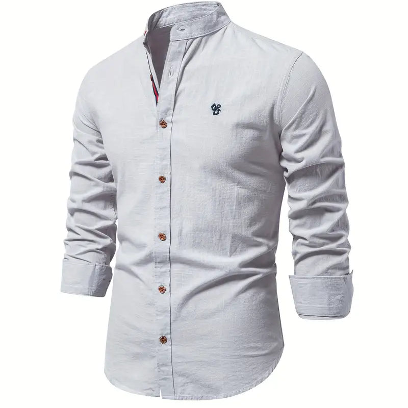 Camisa com Gola Elegante e Design Frontal Limpo para Conforto em Movimento