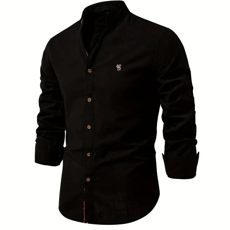 Camisa com Gola Elegante e Design Frontal Limpo para Conforto em Movimento