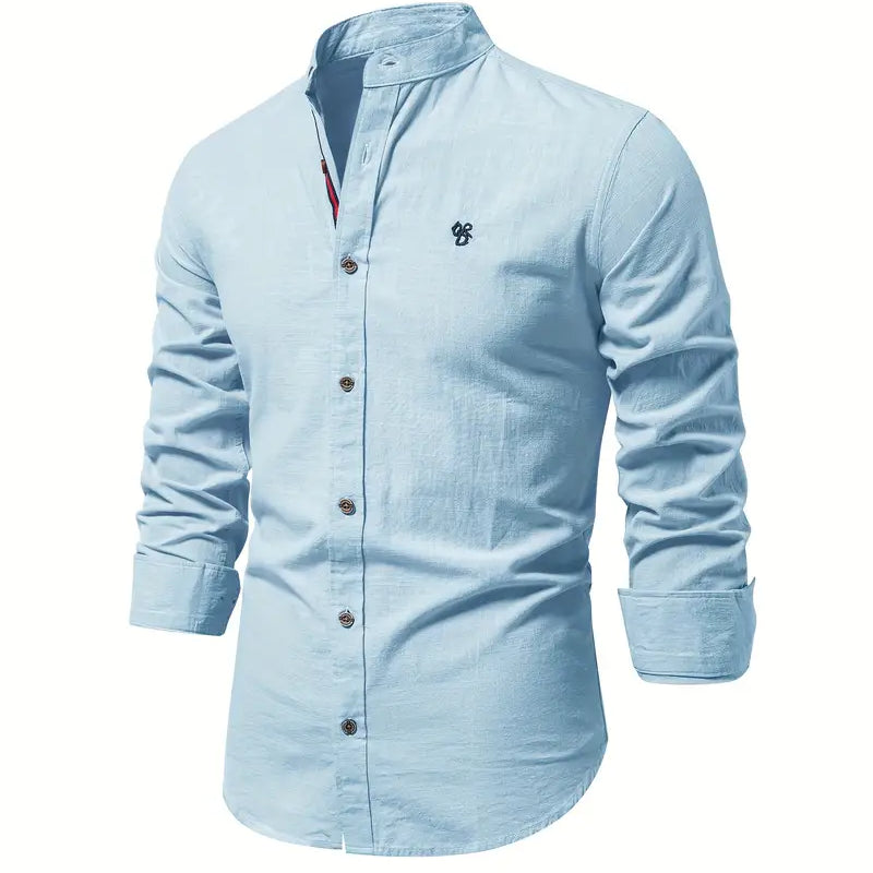 Camisa com Gola Elegante e Design Frontal Limpo para Conforto em Movimento