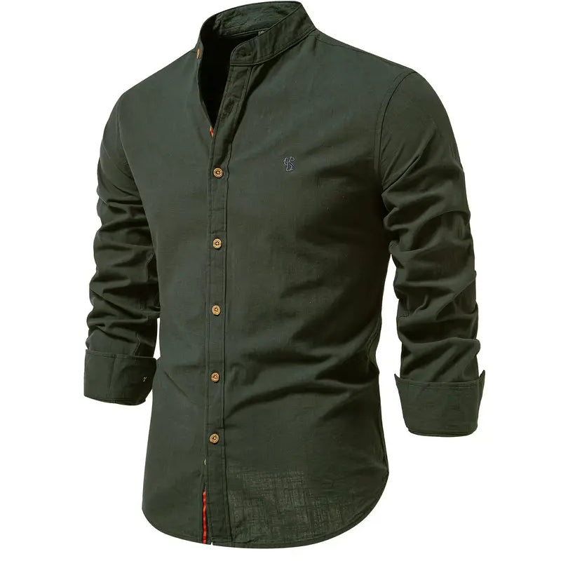 Camisa com Gola Elegante e Design Frontal Limpo para Conforto em Movimento
