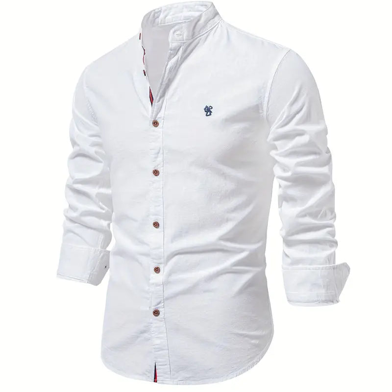 Camisa com Gola Elegante e Design Frontal Limpo para Conforto em Movimento