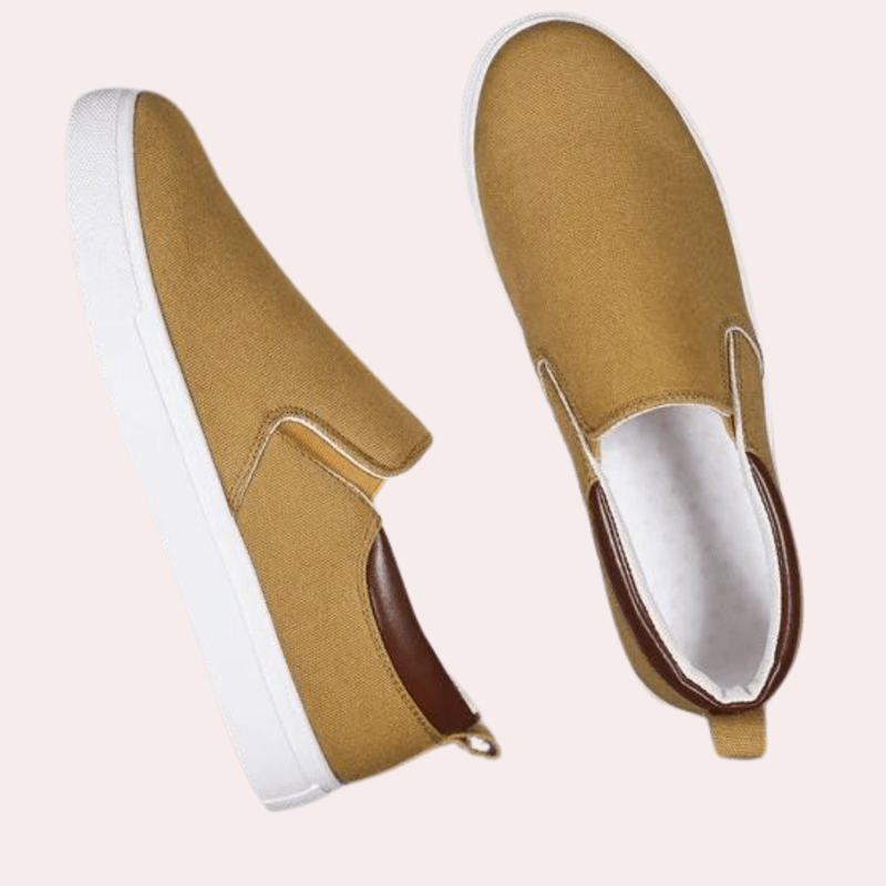 Sapatilhas Slip On - Superior em Lona Misturada com Sola Flexível