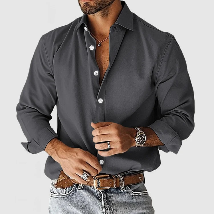 Camisa de Vestir Soft-Blend - Design Elegante e Conforto Respirável