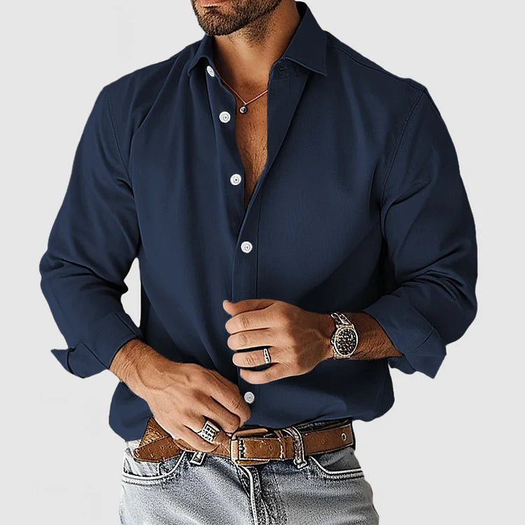Camisa de Vestir Soft-Blend - Design Elegante e Conforto Respirável