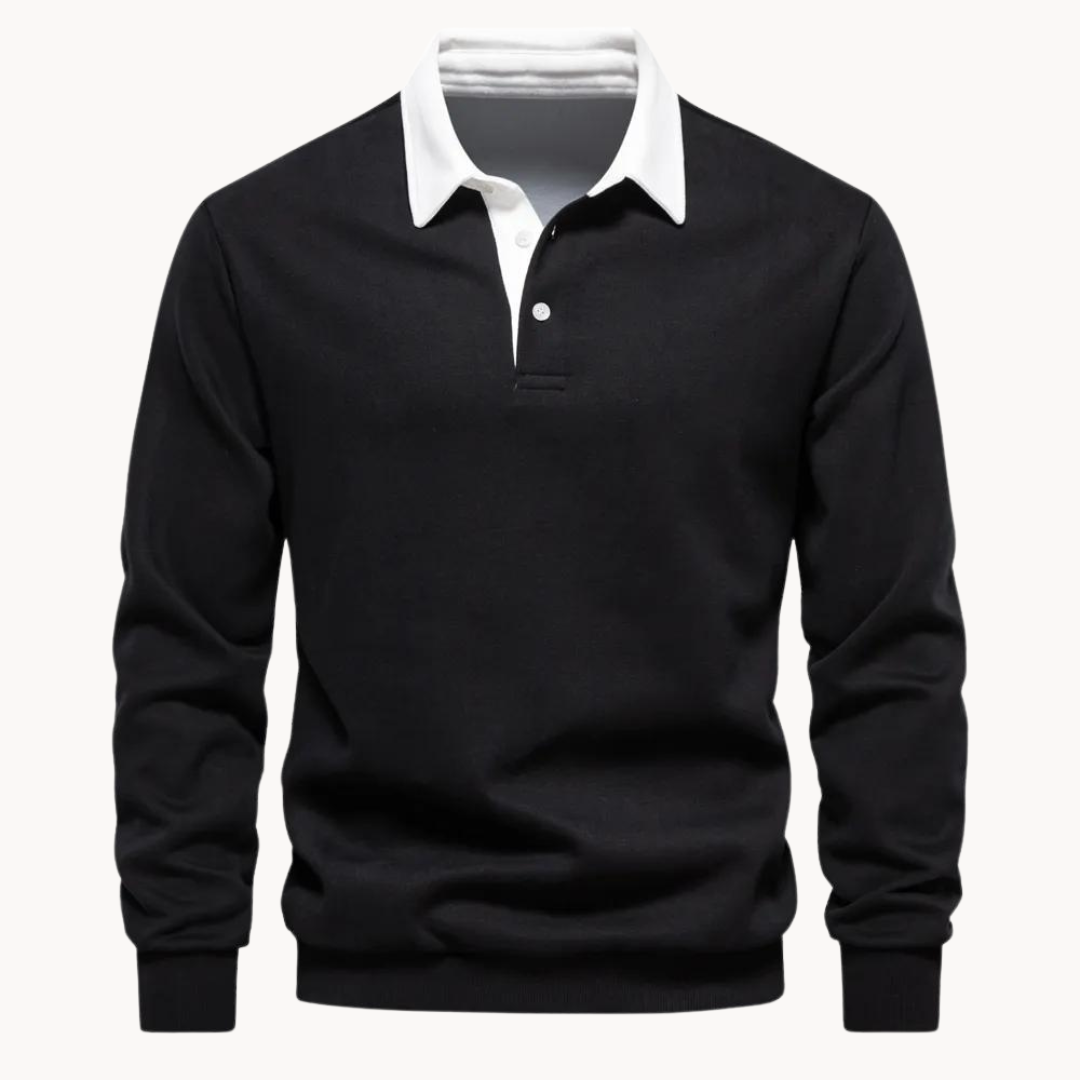 Soft-Blend Polo Sweatshirt - Contrasting Gola & Flexible Fit