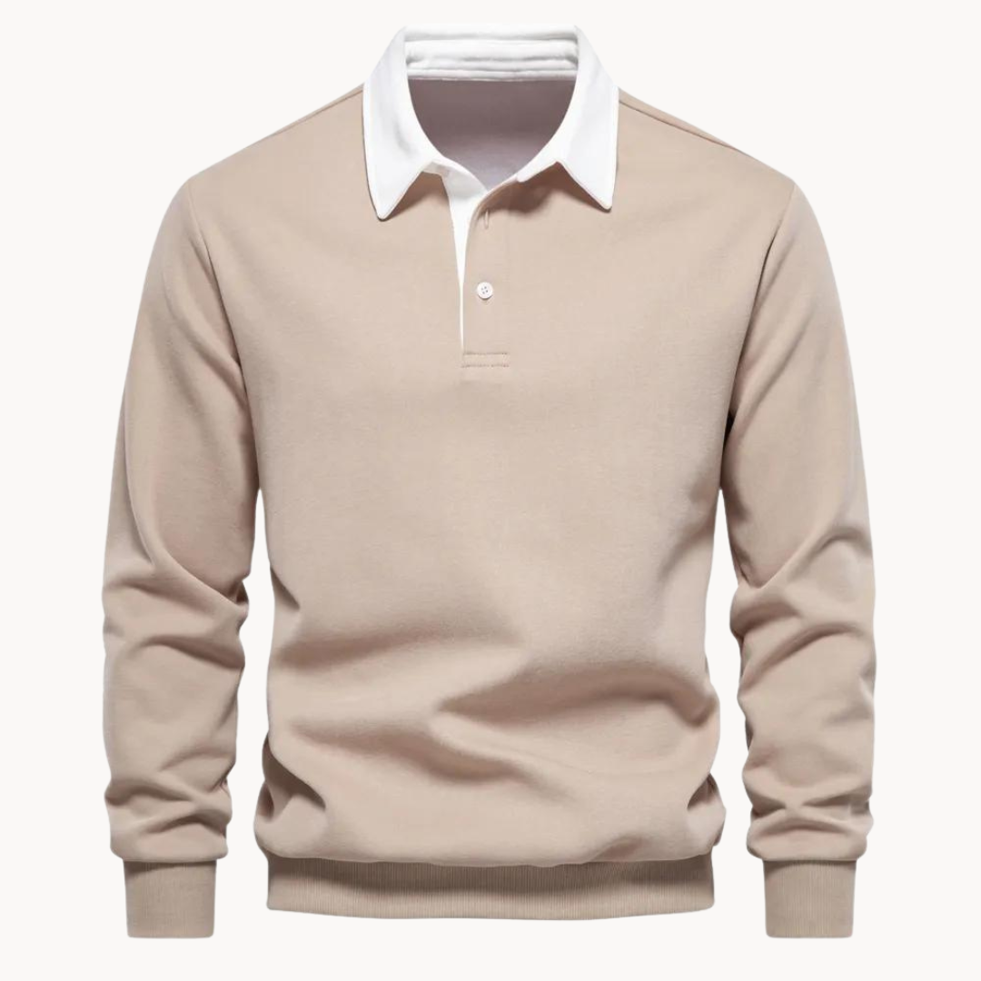 Soft-Blend Polo Sweatshirt - Contrasting Gola & Flexible Fit